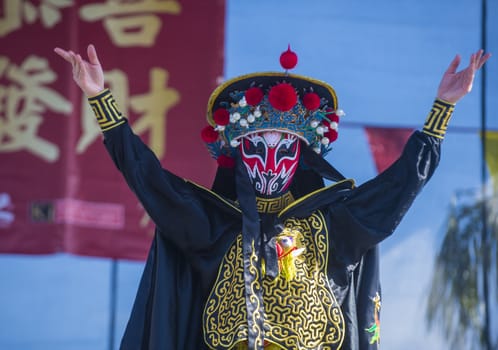 LAS VEGAS - FEB 09 : Chinese master of masks perform at the Chinese New Year celebrations held in Las Vegas , Nevada on February 09 2014