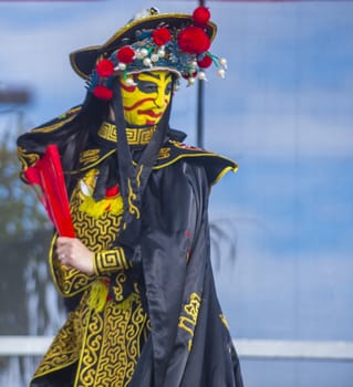 LAS VEGAS - FEB 09 : Chinese master of masks perform at the Chinese New Year celebrations held in Las Vegas , Nevada on February 09 2014