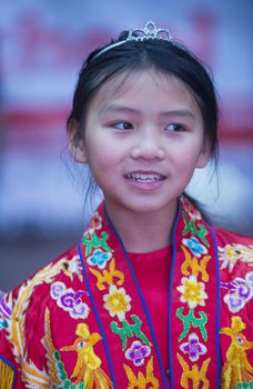 SAN FRANCISCO - FEB 15 : Unidentified dress up children performing during the Chinese New Year Parade in San Francisco , California on February 15 2014 , It is the largest Asian event in North America 