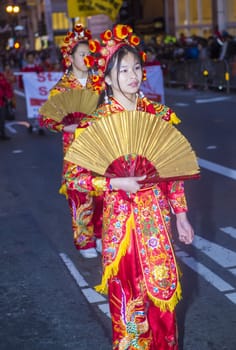 SAN FRANCISCO - FEB 15 : An unidentified participants at the Chinese New Year Parade in San Francisco , California on February 15 2014 , It is the largest Asian event in North America 