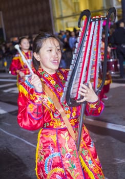 SAN FRANCISCO - FEB 15 : An unidentified participants at the Chinese New Year Parade in San Francisco , California on February 15 2014 , It is the largest Asian event in North America 