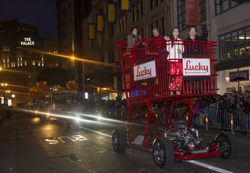 SAN FRANCISCO - FEB 15 : An unidentified participants at the Chinese New Year Parade in San Francisco , California on February 15 2014 , It is the largest Asian event in North America 