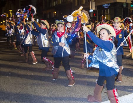 SAN FRANCISCO - FEB 15 : An unidentified participants at the Chinese New Year Parade in San Francisco , California on February 15 2014 , It is the largest Asian event in North America 