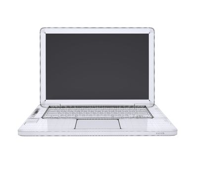 Laptop. Wire frame. Isolated render on a white background