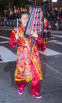 SAN FRANCISCO - FEB 15 : An unidentified participant at the Chinese New Year Parade in San Francisco , California on February 15 2014 , It is the largest Asian event in North America 