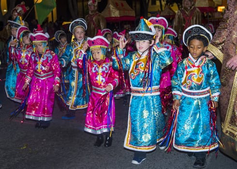 SAN FRANCISCO - FEB 15 : An unidentified participants at the Chinese New Year Parade in San Francisco , California on February 15 2014 , It is the largest Asian event in North America 