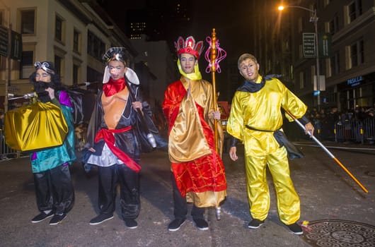 SAN FRANCISCO - FEB 15 : An unidentified participants at the Chinese New Year Parade in San Francisco , California on February 15 2014 , It is the largest Asian event in North America 