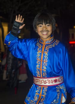 SAN FRANCISCO - FEB 15 : An unidentified participant at the Chinese New Year Parade in San Francisco , California on February 15 2014 , It is the largest Asian event in North America 