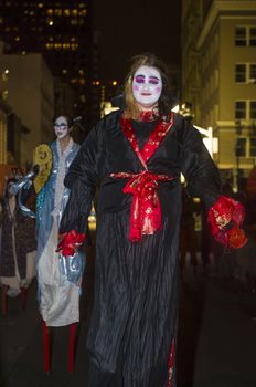 SAN FRANCISCO - FEB 15 : An unidentified participants at the Chinese New Year Parade in San Francisco , California on February 15 2014 , It is the largest Asian event in North America 