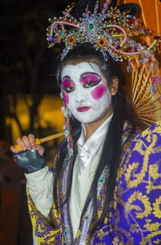 SAN FRANCISCO - FEB 15 : An unidentified participant at the Chinese New Year Parade in San Francisco , California on February 15 2014 , It is the largest Asian event in North America 