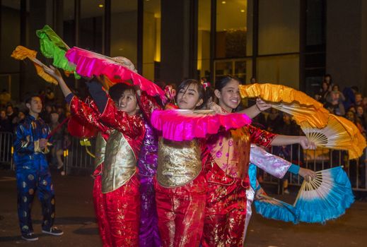 SAN FRANCISCO - FEB 15 : An unidentified participants at the Chinese New Year Parade in San Francisco , California on February 15 2014 , It is the largest Asian event in North America 