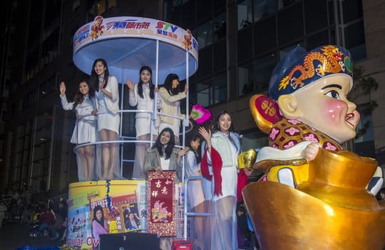 SAN FRANCISCO - FEB 15 : A parade float at the Chinese New Year Parade in San Francisco , California on February 15 2014 , It is the largest Asian event in North America 