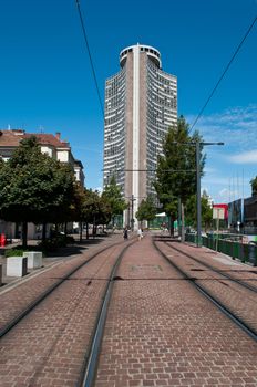 Mulhouse - France - 12 th August 2014 - European tower in Mulhouse