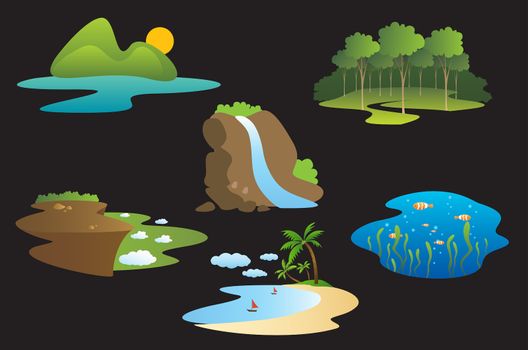 ecological and nature symbols, travel concept