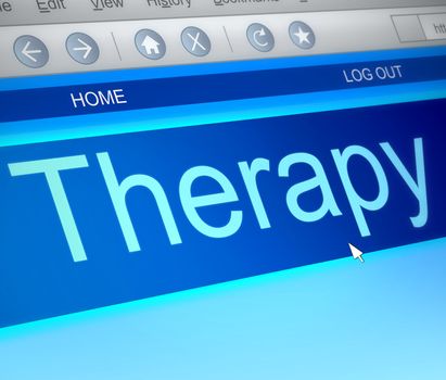 Illustration depicting a computer screen capture with a therapy concept.