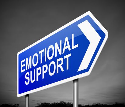 Illustration depicting a sign with an emotional support concept.