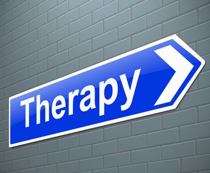 Illustration depicting a sign with a therapy concept.