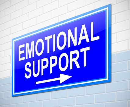 Illustration depicting a sign with an emotional support concept.
