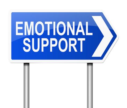 Illustration depicting a sign with an emotional support concept.