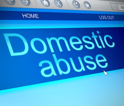 Illustration depicting a computer screen capture with a domestic abuse concept.