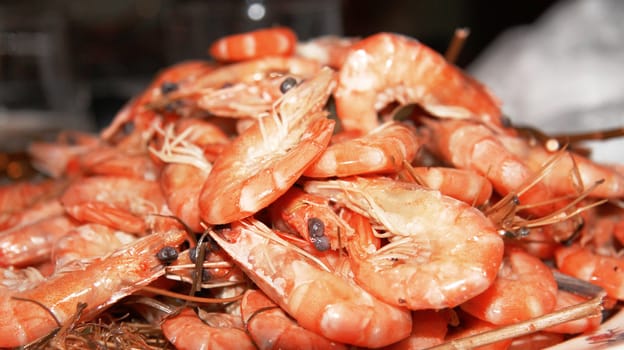 A Boiled Shrimps Background ready for eating