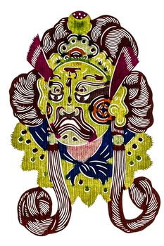 Chinese tradition opera mask, isolated on white background
