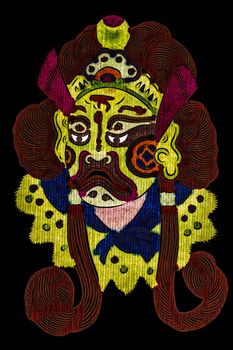Chinese tradition opera mask, isolated on black background