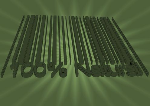 100 percent Natural barcodes drow as backgraund