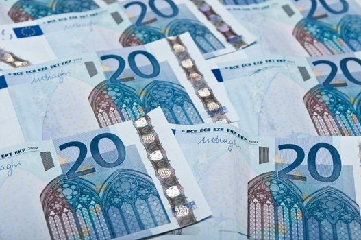banknote of twenty euros texture