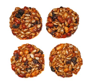 Kozinaki (national Georgian sweetness - nuts in honey) is isolated