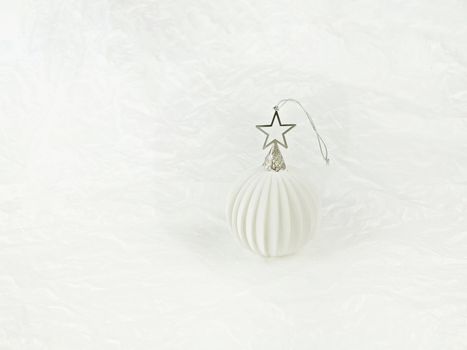White Christmas ornament on a white background