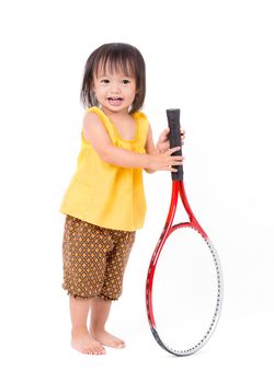 happy childhood concept in the studio isolated on white background