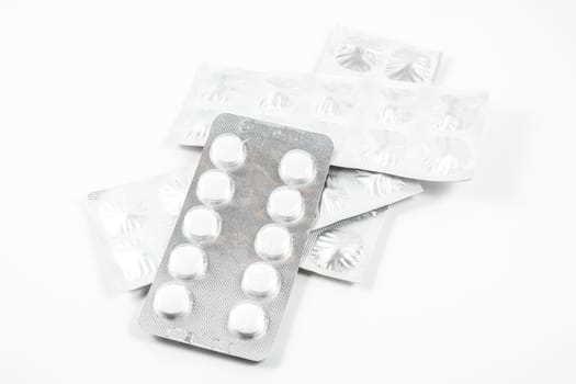 Medicine packs isolated on white background