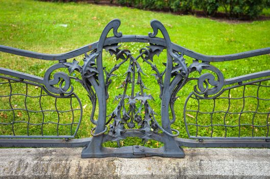 Detail of iron decoratif fence from French Embassy in Vienna city, Austria