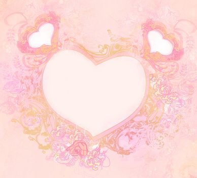 Vintage elegant frame with hearts