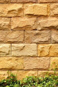 Brown stone brick wall with for background