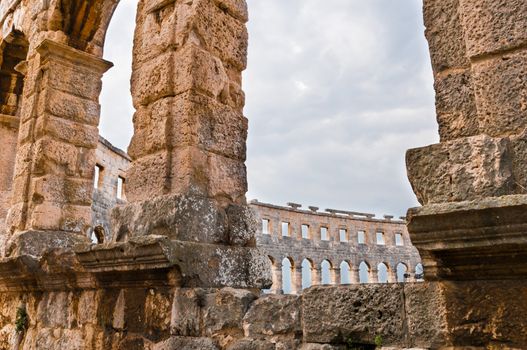 Roman amphitheatre (Arena) in Pula. It was constructed in 27 BC - 68 AD and is among six largest surviving Roman arenas in the World. Pula Arena is best preserved ancient monument in Croatia.