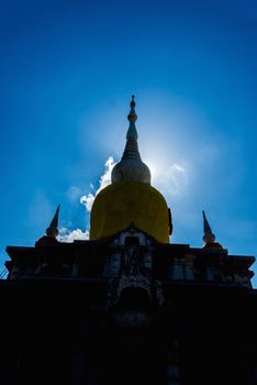 Silhouette Buddha's relics in Thailand, Name is phra tard na dun