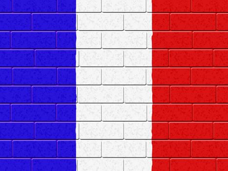 French Flag Indicating Empty Space And Wall