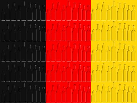 Bottles Restaurant Showing Waving Flag And Wine-Glass