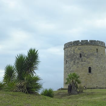 Castle on a hill with a horse