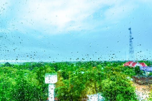 rain Water drop on a mirror