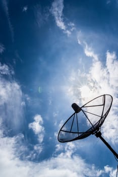 Satellite dish sky sun blue sky communication technology network .