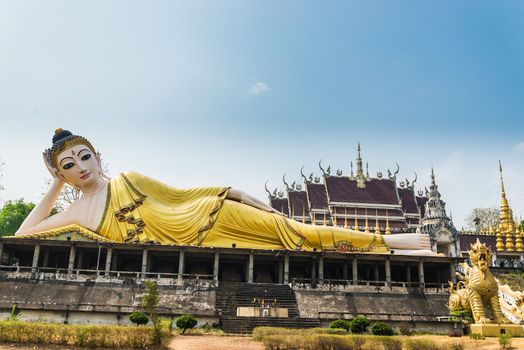 Reclining image of Buddha in Thailand.