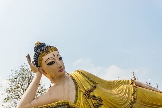 Reclining image of Buddha in Thailand.