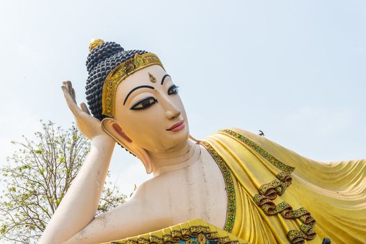 Reclining image of Buddha in Thailand.