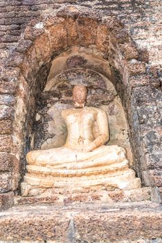 Buddha at Sukhothai ruin old city country Thailand