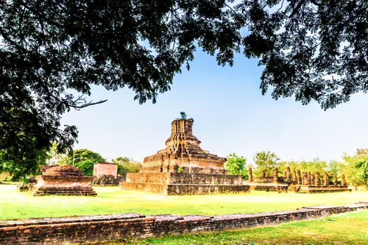 Sukhothai ruin old city country Thailand