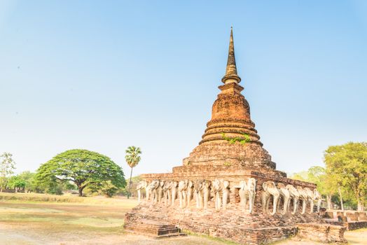 Sukhothai ruin old city country Thailand