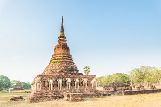 Sukhothai ruin old city country Thailand